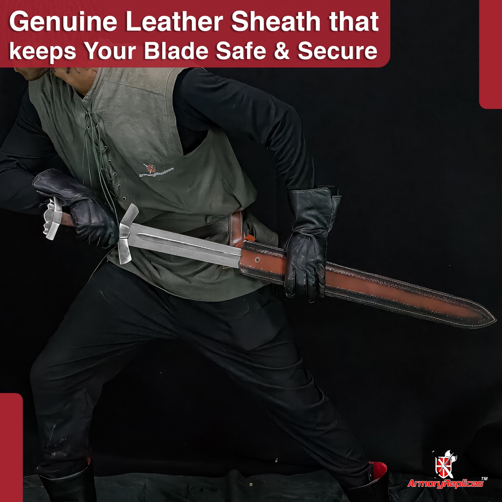 Medieval Hand Forged Gram Full Tang Slayer Fafnir Viking Sword + Leather Sheath