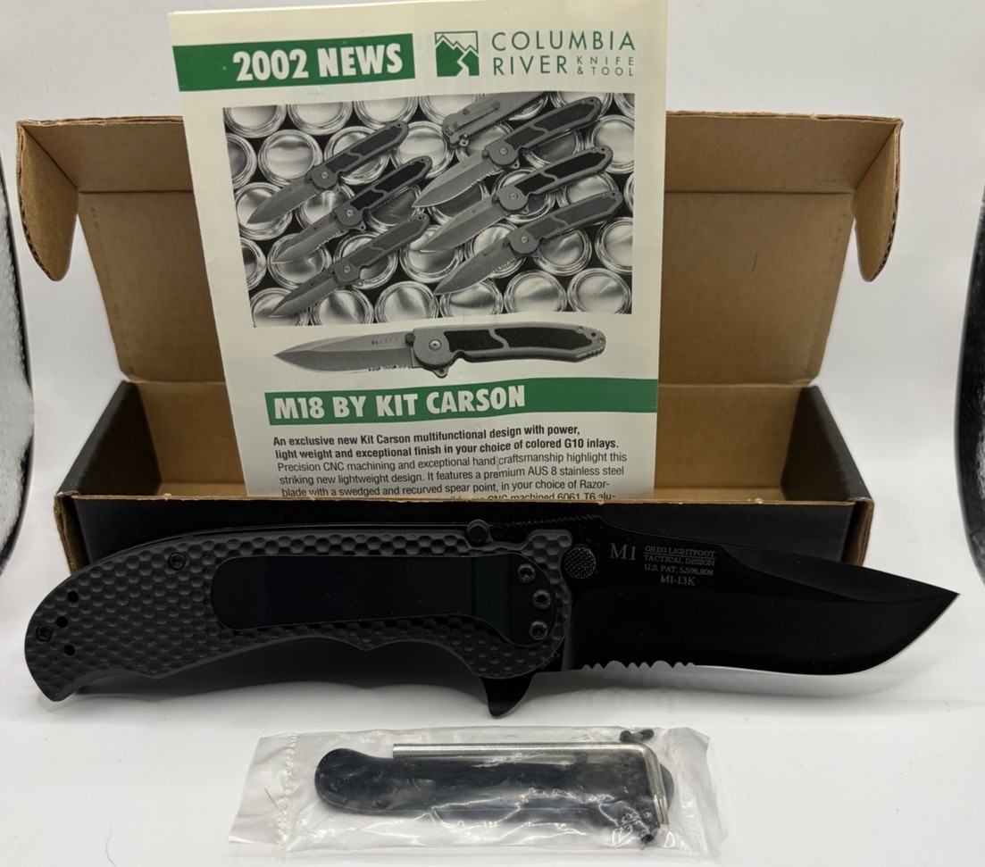 VINTAGE CRKT M1-13K Lightfoot M1 Greg Lightfoot Tanto Folding Knife NOS
