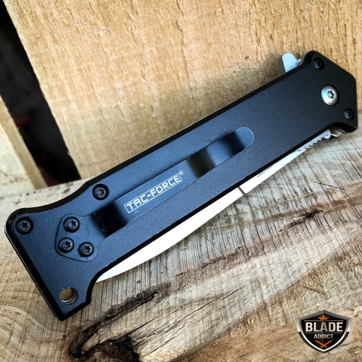 8″ JOKER Spring Assisted STILETTO Folding Pocket Knife Blade Batman Dark Knight