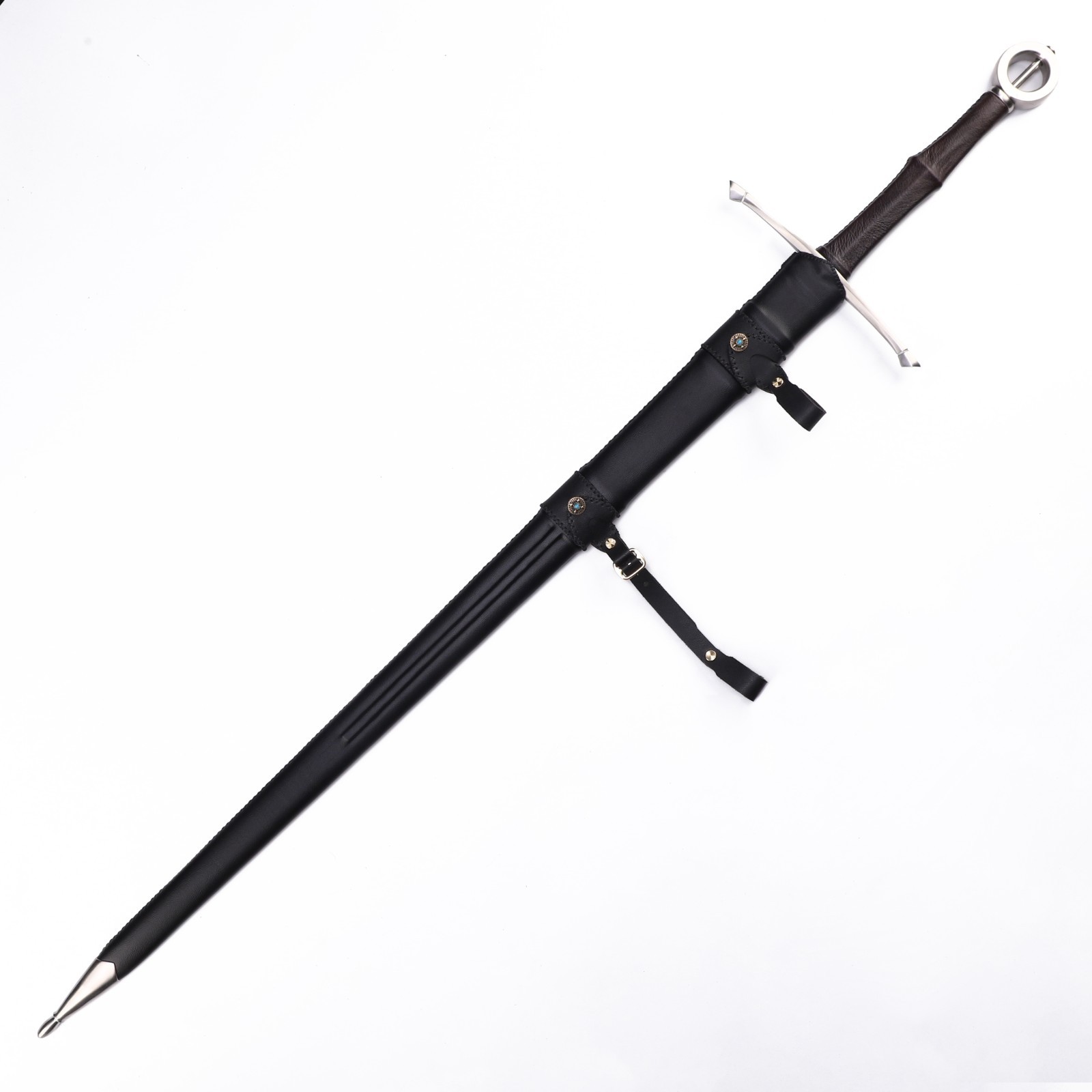 Black Western Sword Manganese Steel Blade,Real Metal Sword Supplied with Belt.