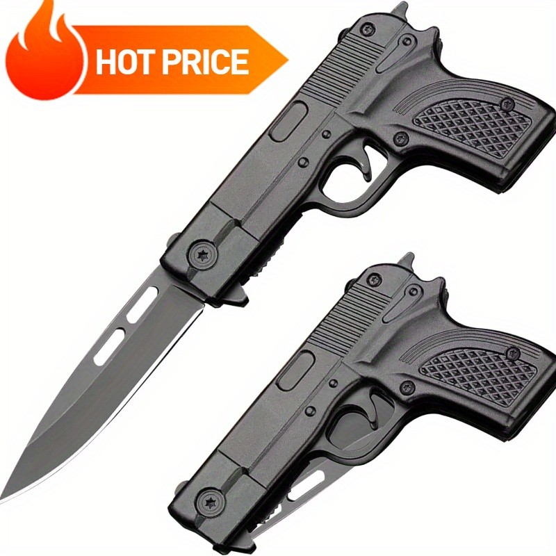 7″ Tactical Assisted Spring HAND GUN Pistol REVOLVER Folding Pocket Knife NEW