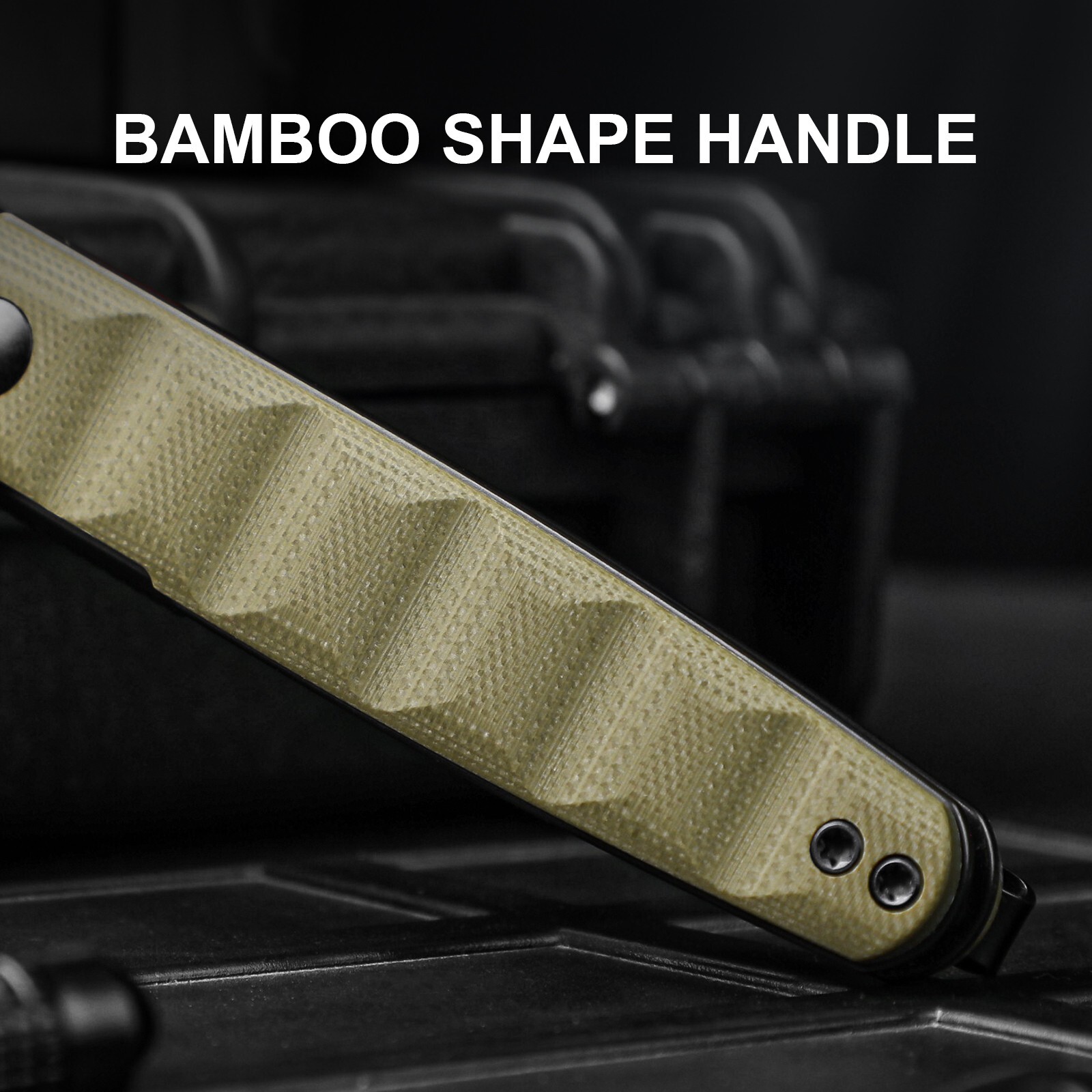 Kizer Bamboo Drop Point Folding Knife Nitro-V Steel Blade G10 Handle V3722A2