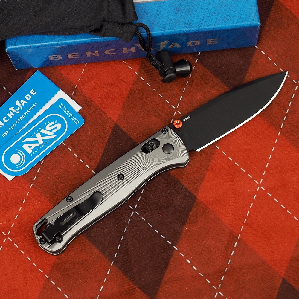 Benchmade Bugout 535BK-4 Gray Aluminum M390 Stainless Steel Folding Knife