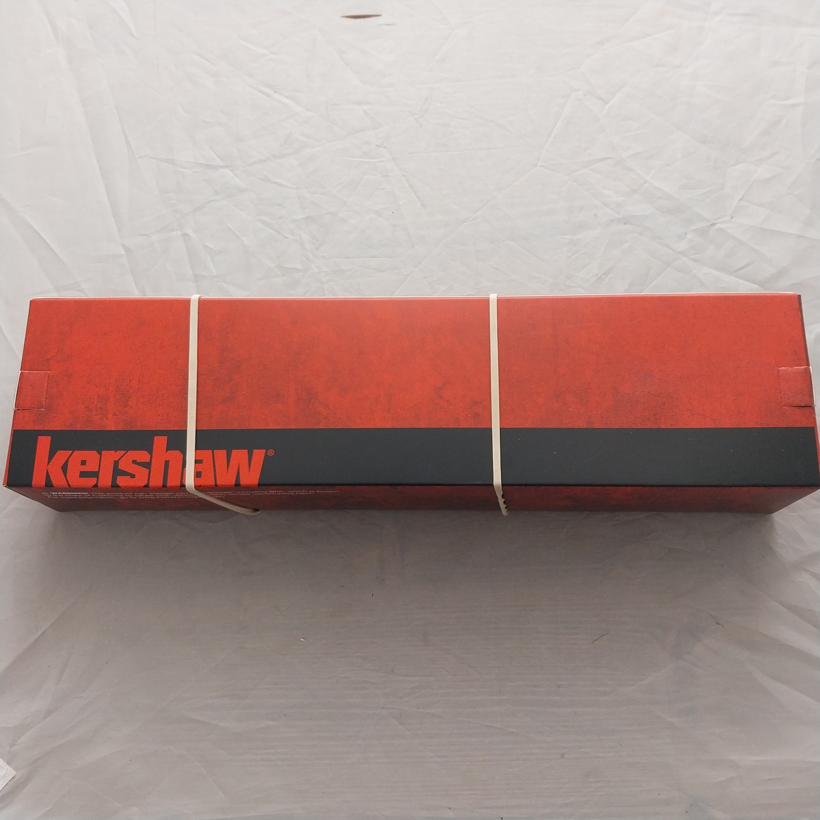 Kershaw Large Hunting Wood Stainless Steel Fixed Blade Knife w/ Sheath 1418