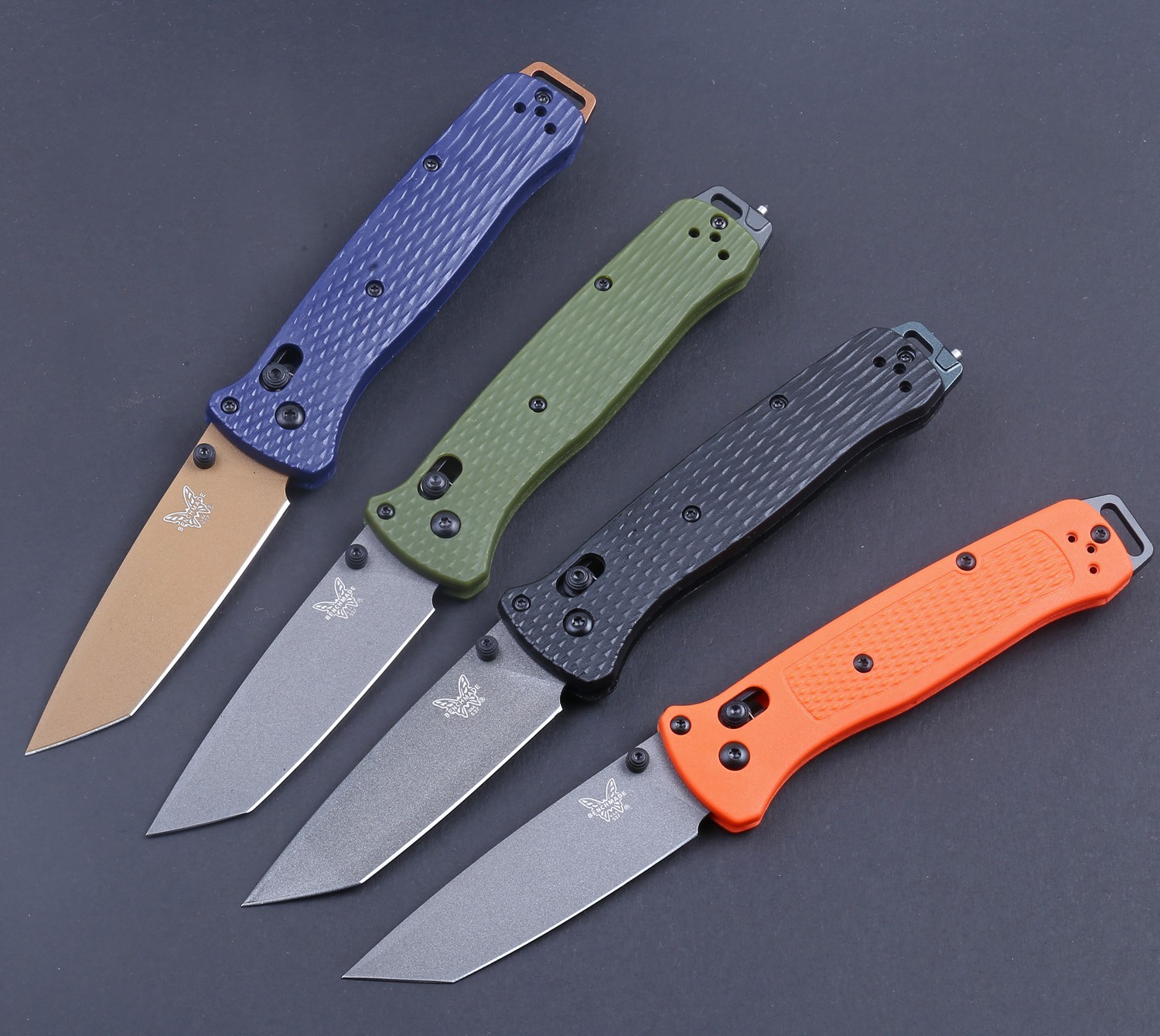 Blue Glass Fiber Handle Gold Color Tanto Blade Axis Lock Pocket Tactical Knife