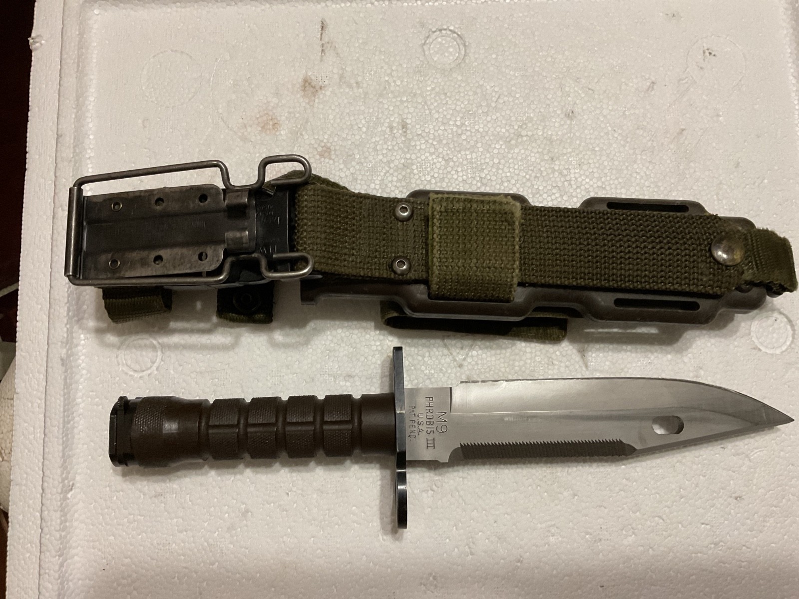 PHROBIS III US M9 Military Fixed Blade with Scabbard Case