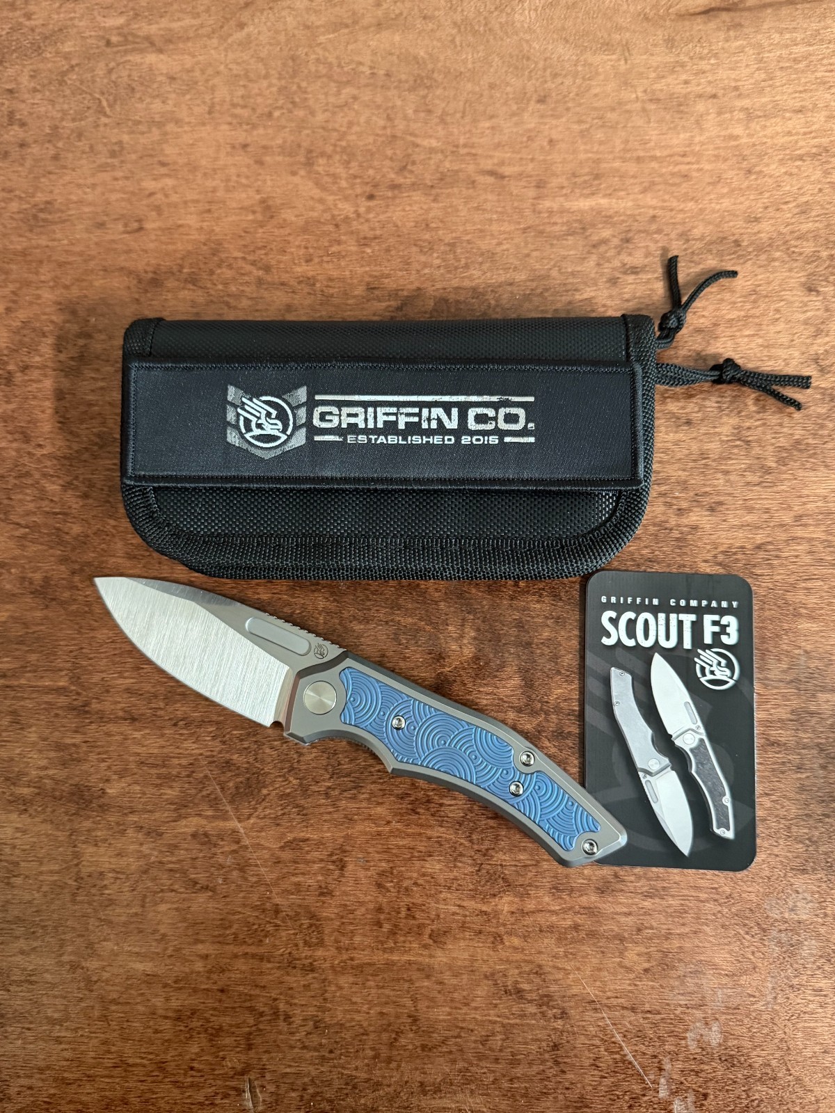 Griffin Co x URBAN Scout F3 Folder – Belt Satin Magnacut & Blurple Titanium