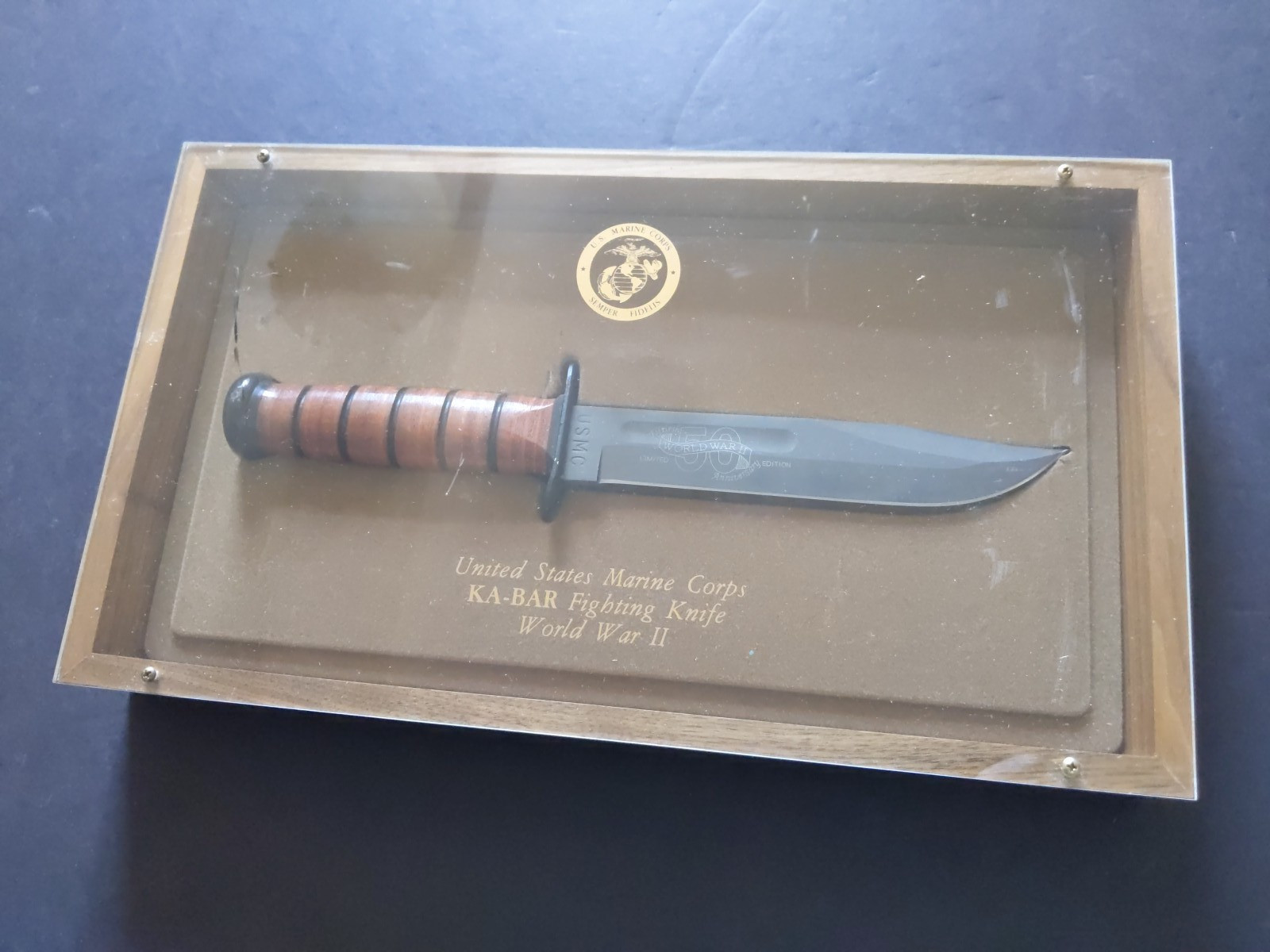 USMC KA-BAR 1217 World War II 50 Fiftieth Anniversary Edition Fighting Knife USA