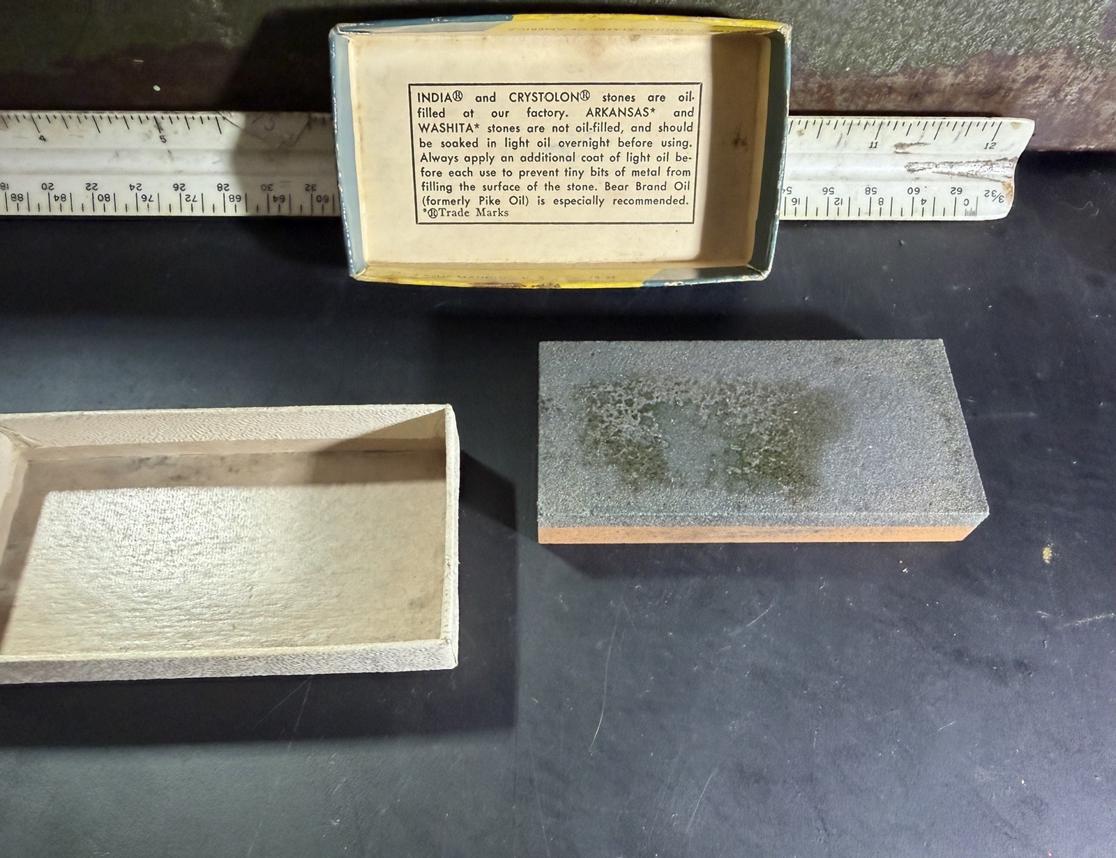 Vintage Norton India IB 34 Combination Sharpening Stone NOS Oilstone W/ Box USA