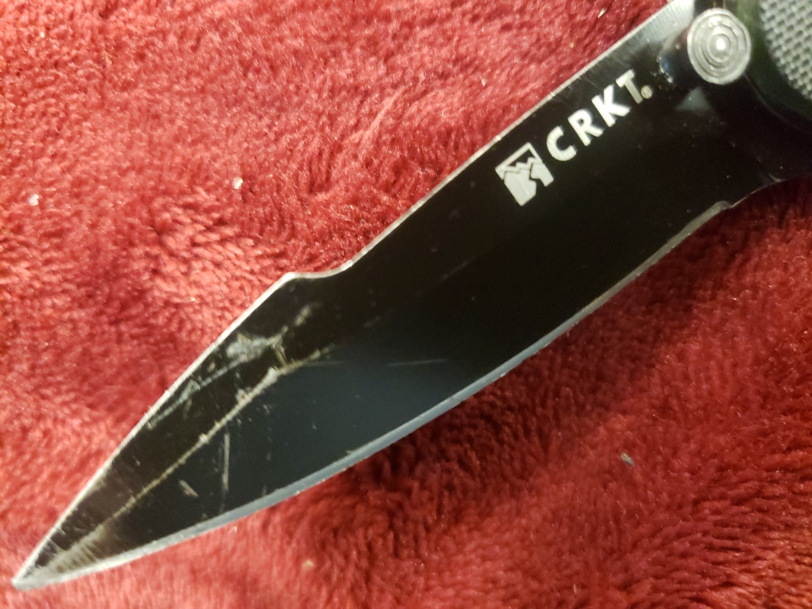 CRKT Badger Folding Knife Discontinued #7120 Gallagher Design button