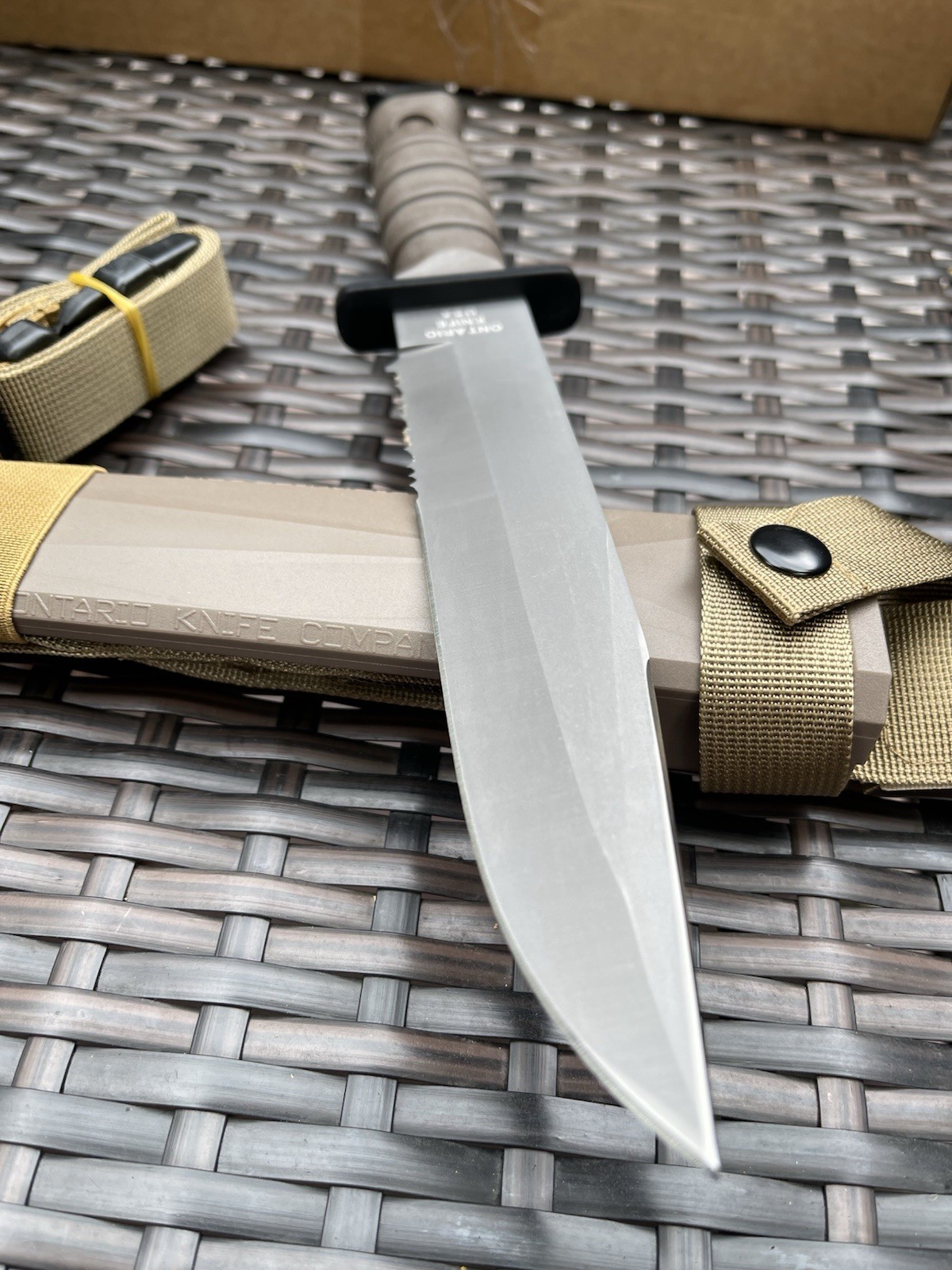 Ontario Knife OKC3S USMC Combat 8″ Blade and Scabbard Brown