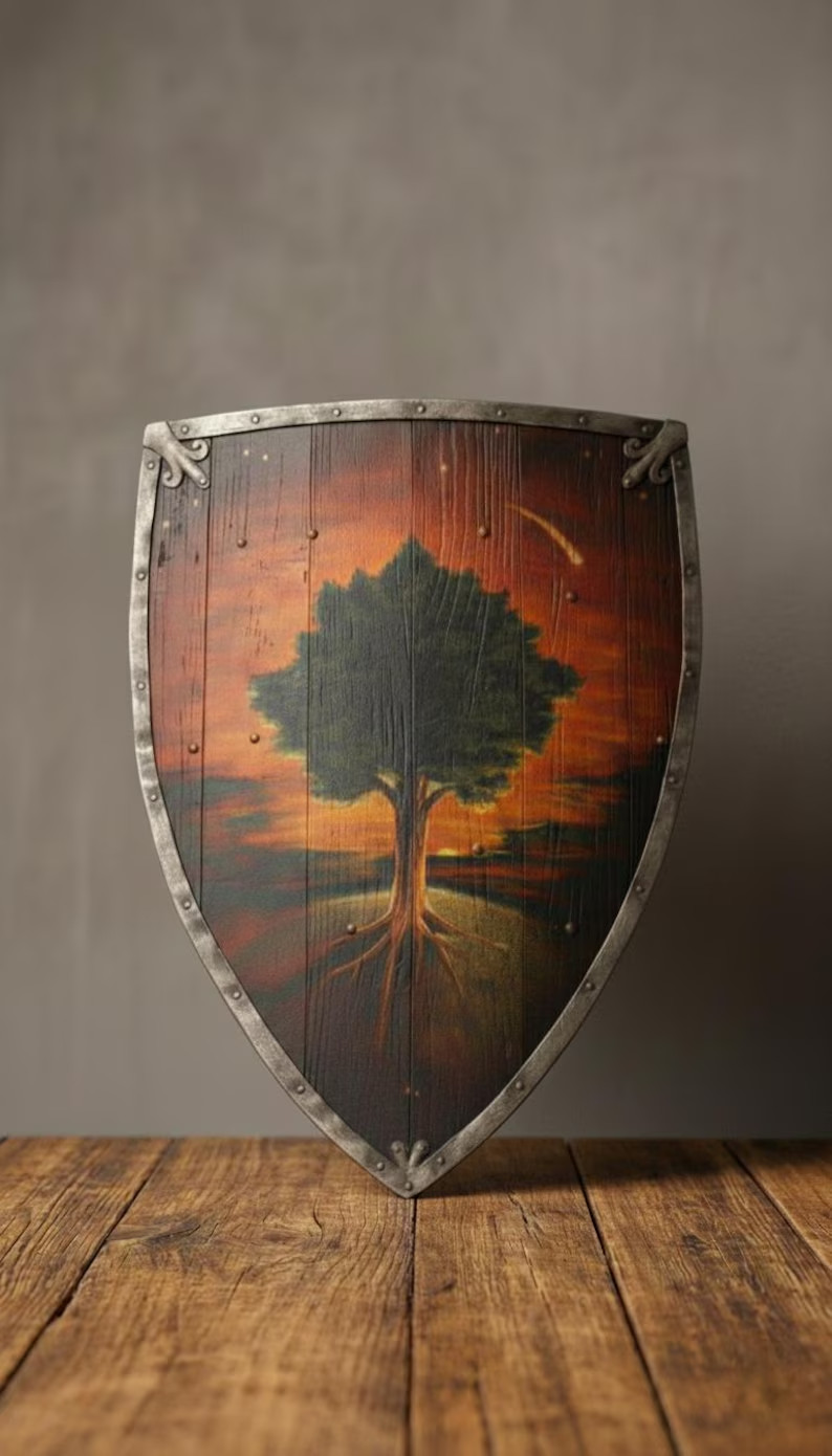Ser Duncan The Tall Shield | Hedge Knight Tree & Star Prop | 28×18 Inch Medieval