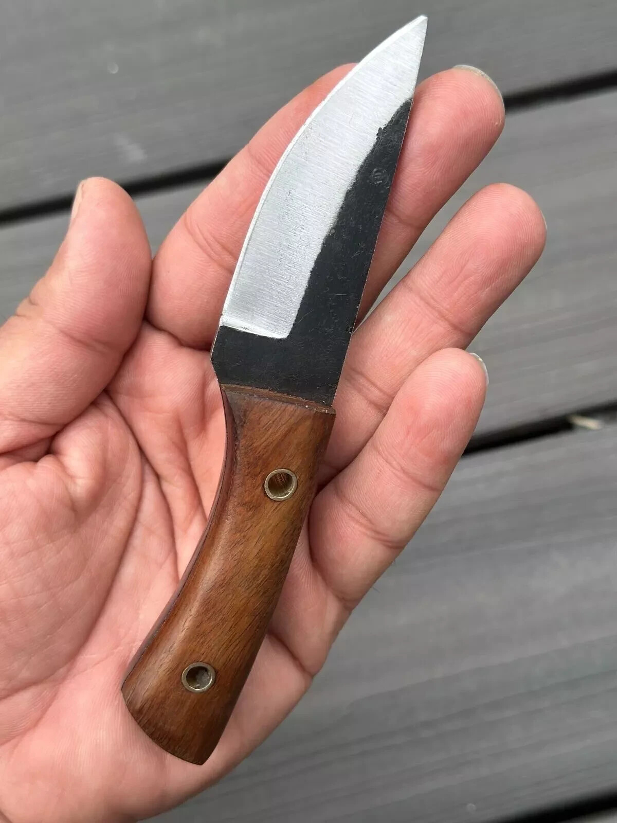 1095 High Carbon Steel Skinning Fixed Blade 6 In Knife Full Tang Wood Handle