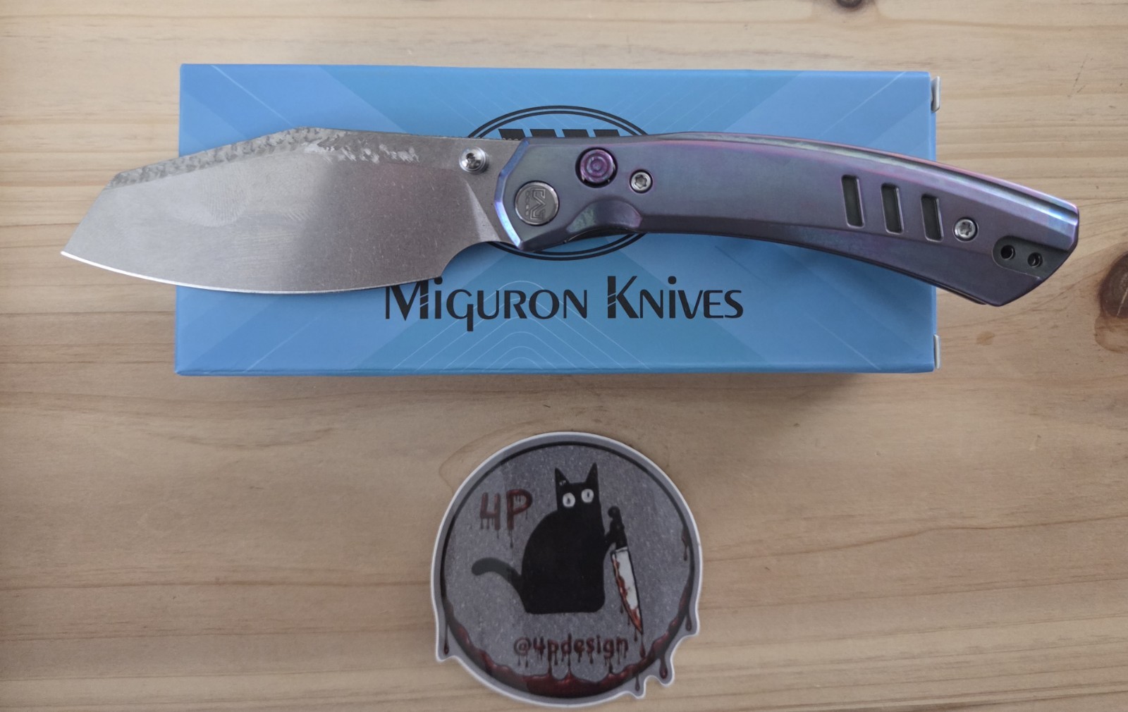 Miguron Knives 4P Design Custom Karok D2 Titanium Handle