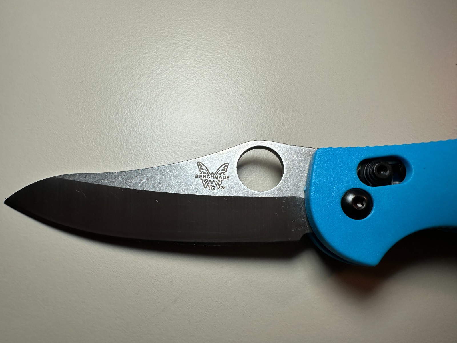 Benchmade 555 Mini Griptilian Blue Nylon Grivory Stainless Folding Knives