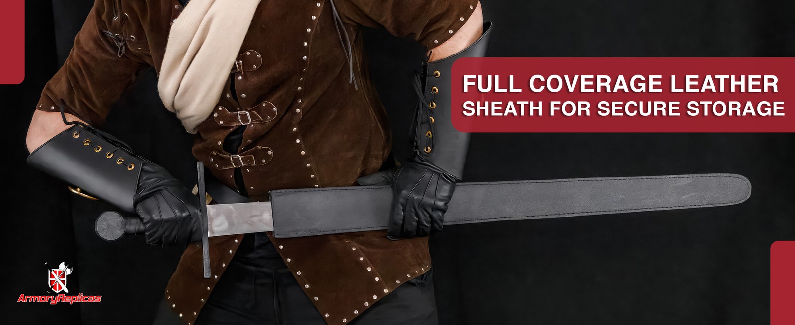 Medieval Sword w/ Leather Sheath Hand Forged Full Tang Dual Tone Handle