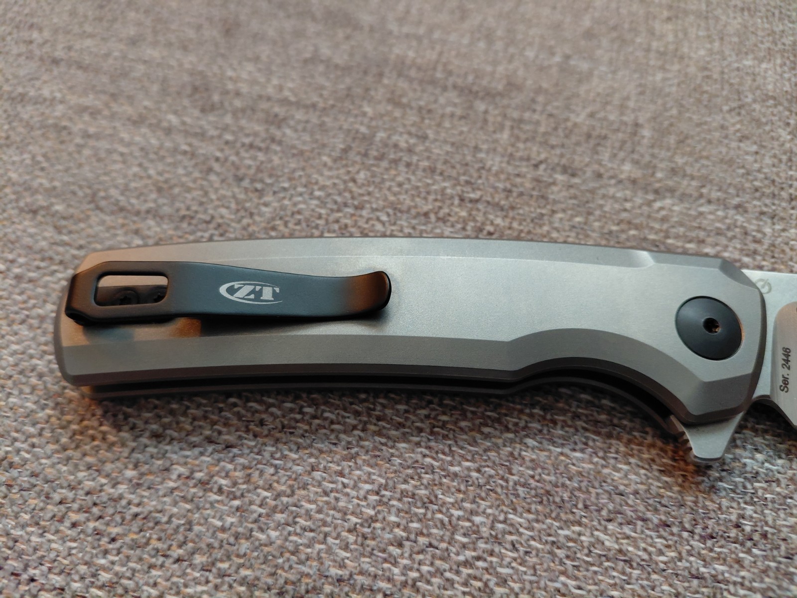 Zero Tolerance 0044 CPM S45VN Titanium Button Lock Manual Drop Point Knife