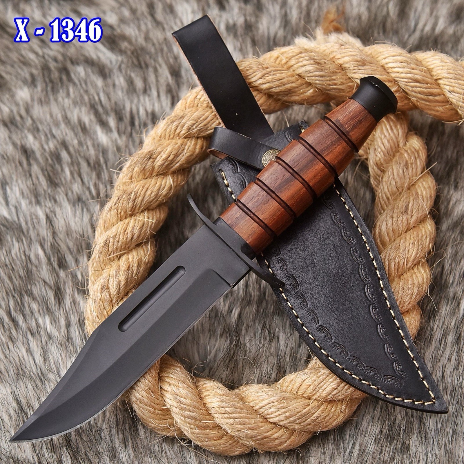 Custom Made Carbon Steel Fix Blade Bowie Knife Tactical Hunting