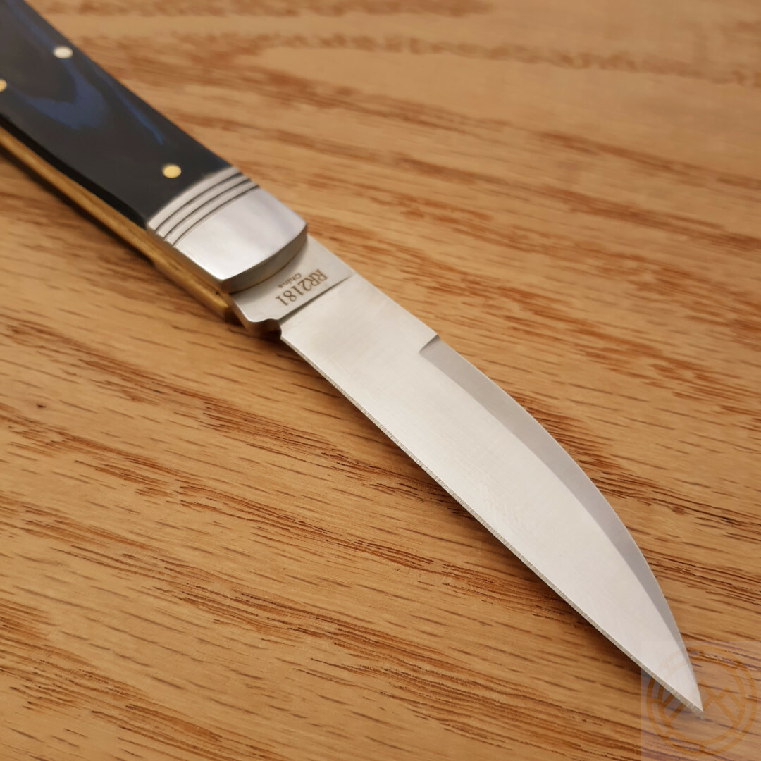 Rough Ryder Denim Folding Knife 2.88″ Stainless Steel Blade Micarta Handle 2181