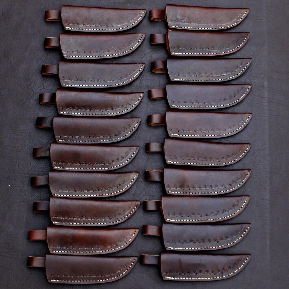 LOT OF 20 CUSTOM HANDMADE DAMASCUS STEEL SKINNER 8 inches KNIVES WITH SHEATH