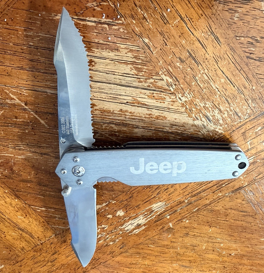 Vintage Jeep Logo Folding Pocket Knife – Stainless Steel, Branded Merchandise