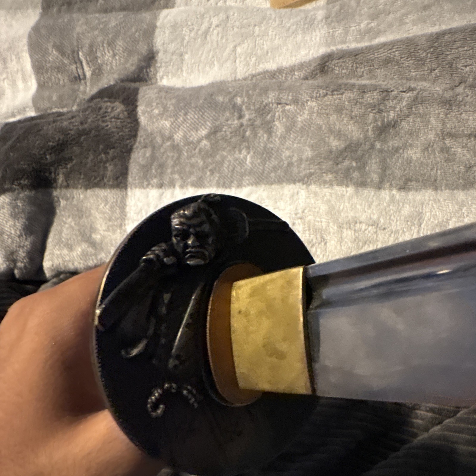 Japanese Katana Sword with Engraved Handle Samurai Sword And Engraved Tsuba