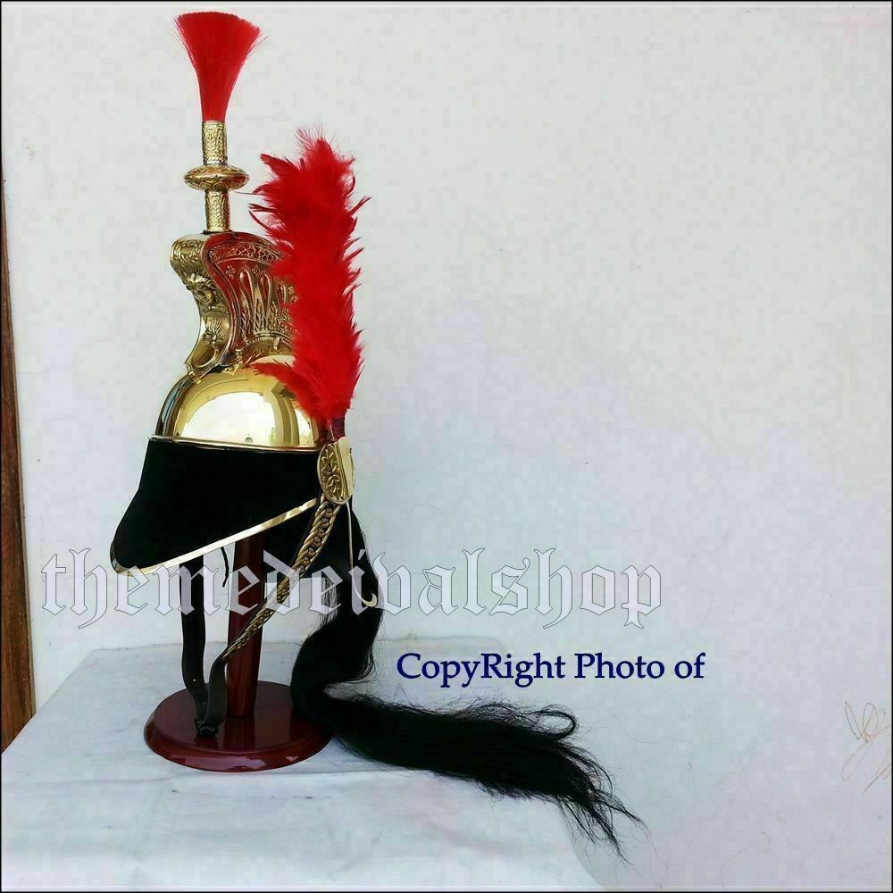 French Cuirassier Officer’s Napoleon Style Brass Helmet Prefect for Cosplay/Deco