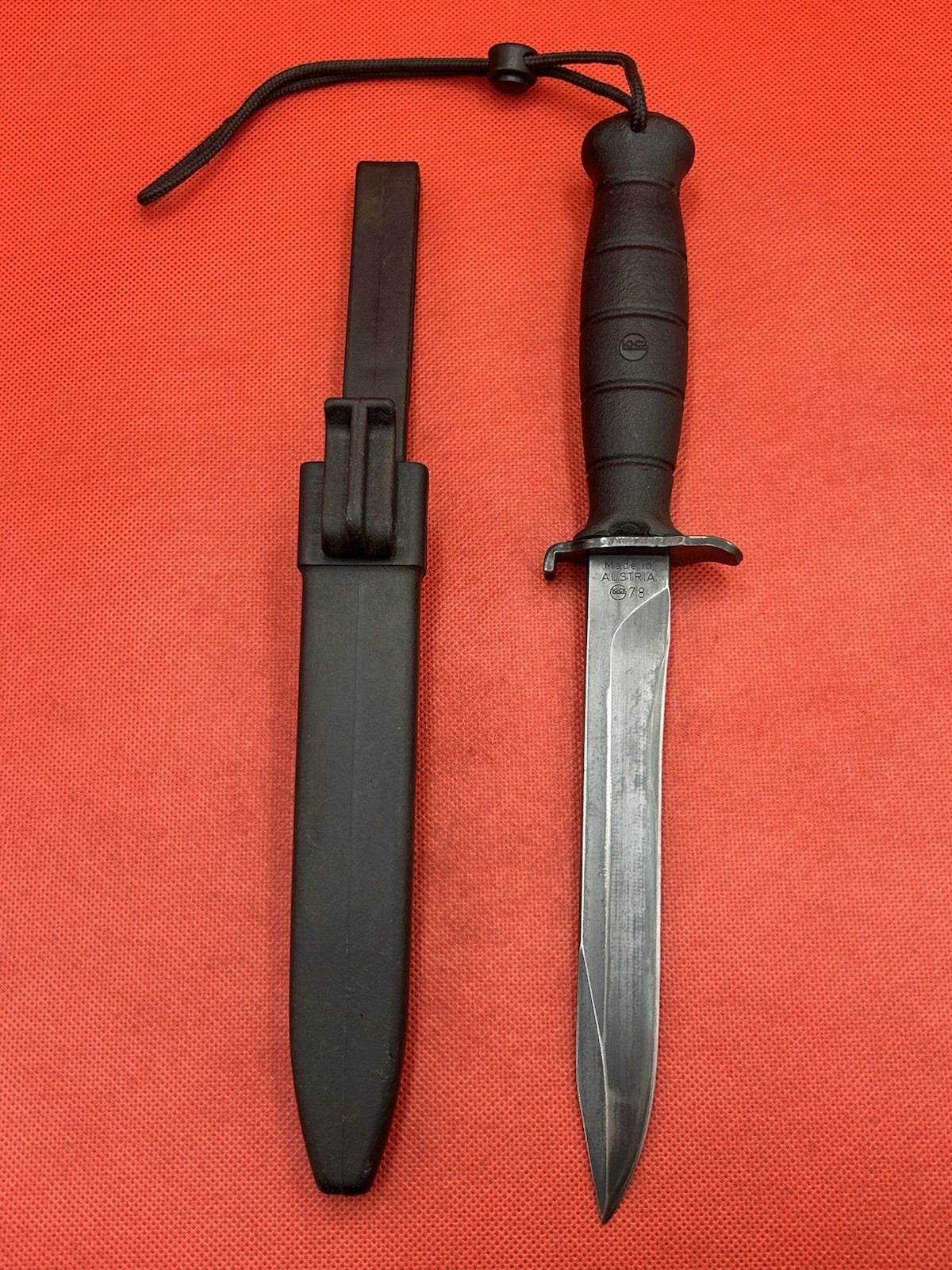 🔪GLOCK 78 1st Gen. Round Logo, 6″ Fixed Blade Commando Knife-& Sheath, Austria