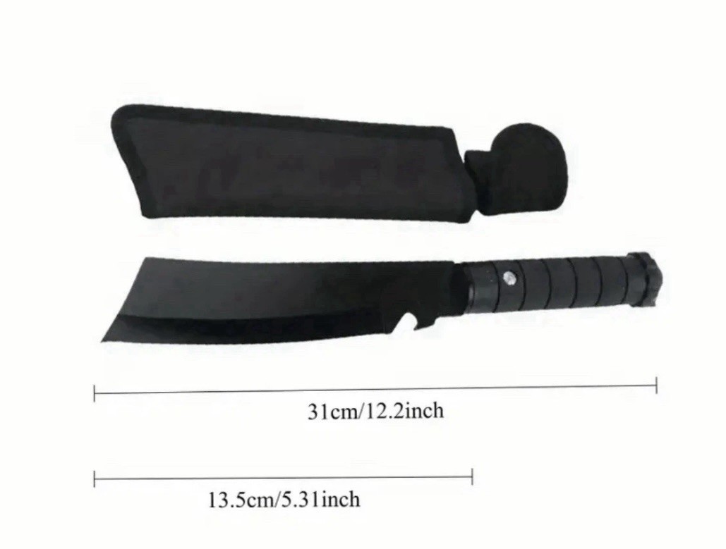 12.2 Inch Hunting Knife Steel Blade Nylon Sheath Straight Edged BN