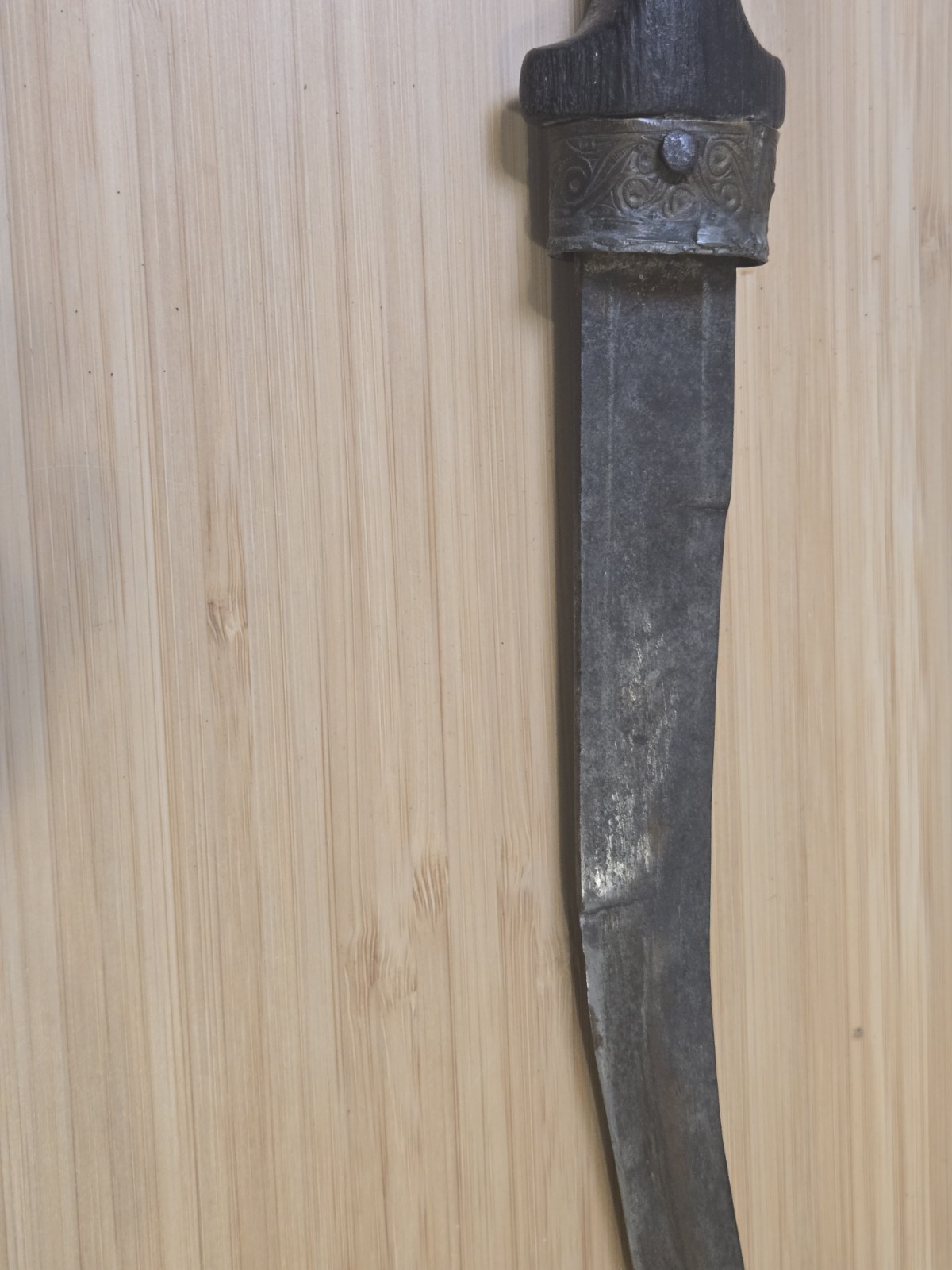 Antique Wood and Brass Dagger Knife Khanjar Islamic Middle Eastern 19th Century