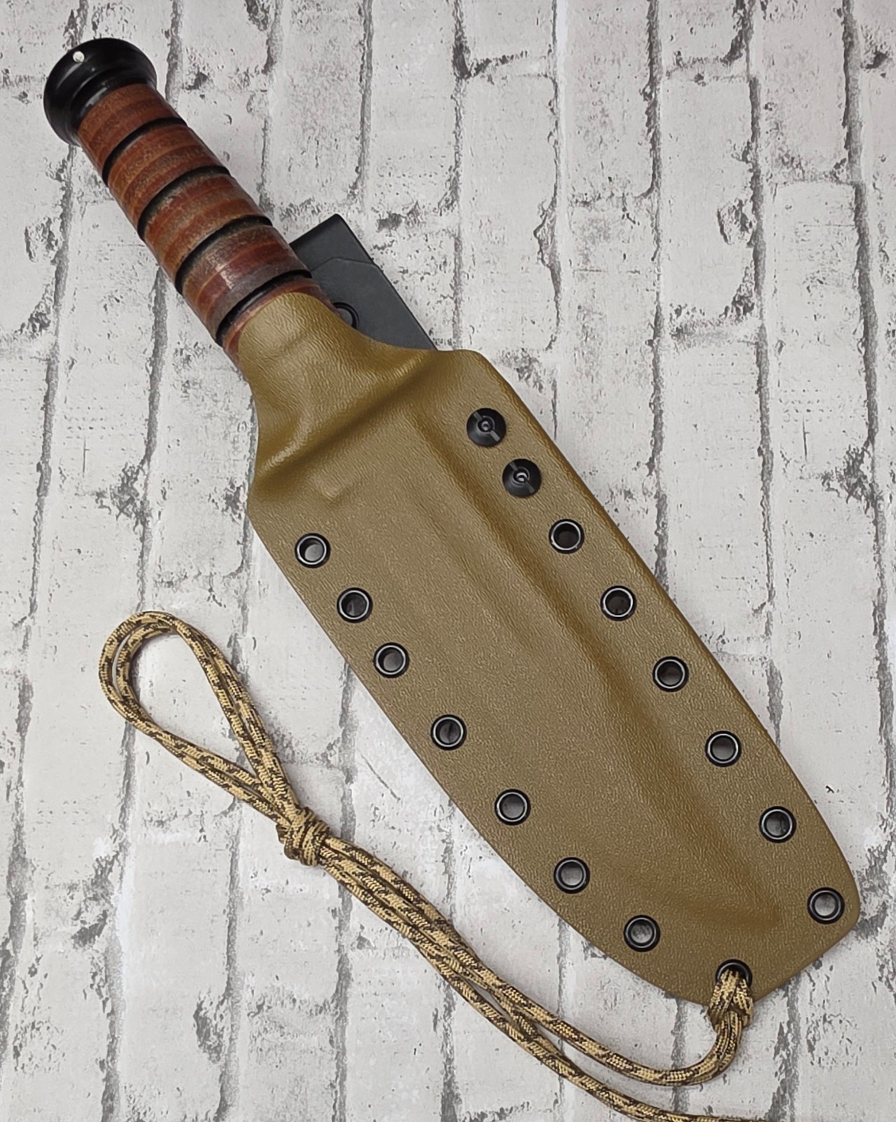 KYDEX SHEATH for KA-BAR 1217 USMC FIGHTING KNIFE, DROP CLIP, HAND MADE, KAKY489