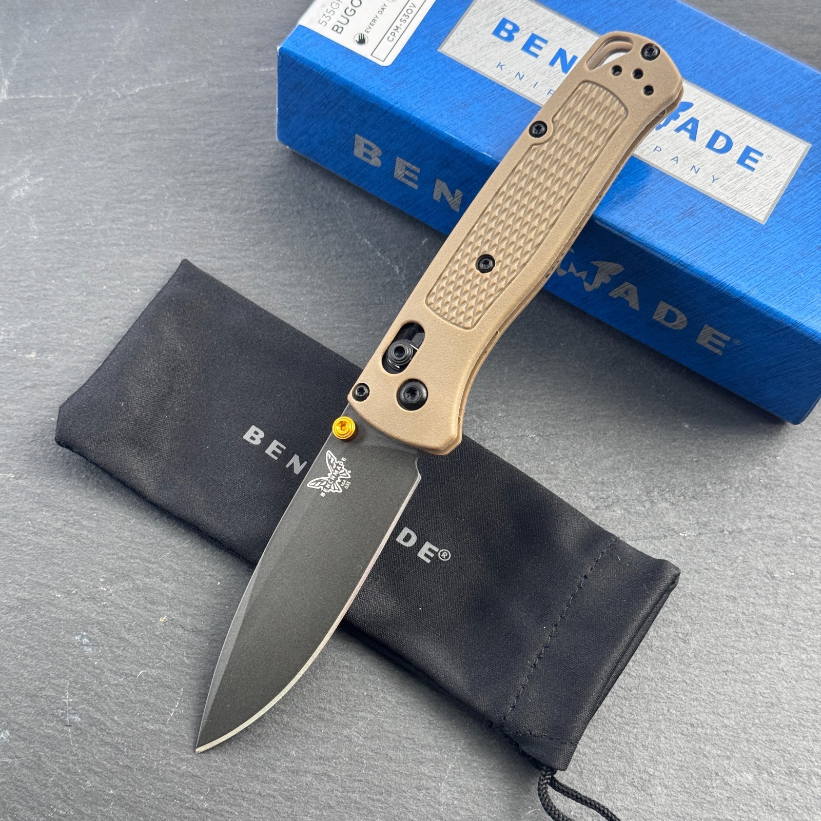 Benchmade Bugout 535GRY-1 Ranger Green Grivory Handle CPM-S30V Folding Knife