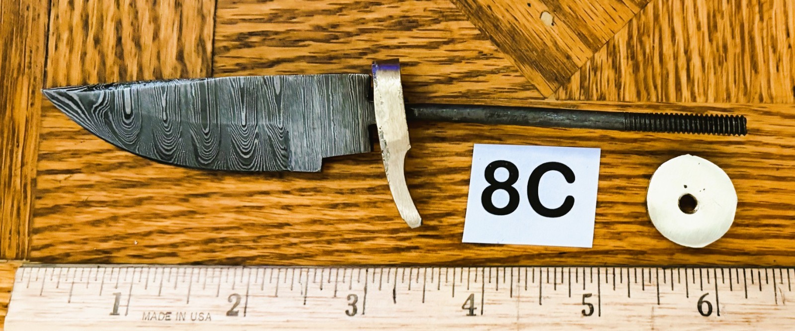6″ – DAMASCUS STEEL KNIFE-MATERIAL-HARD WOOD HANDLE KIT #6C, 7C, 8C