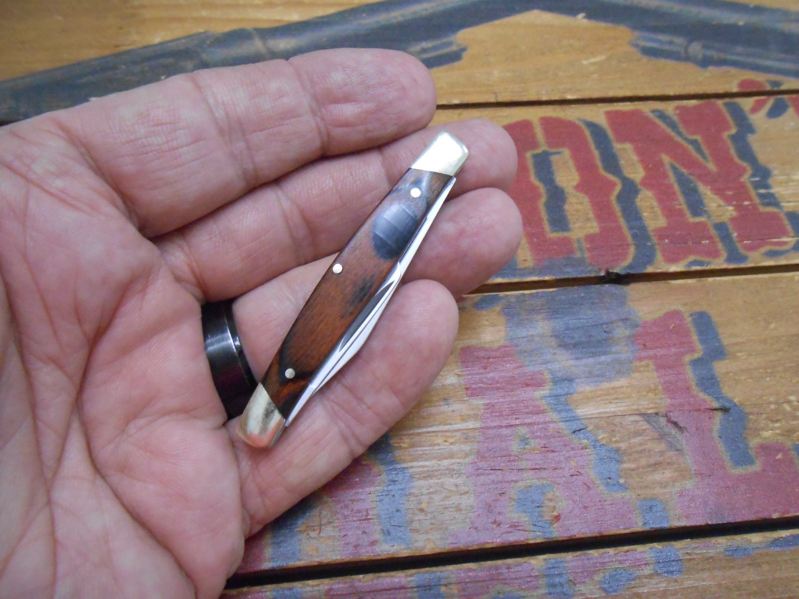 Buck Deuce 375 2 Blade Pocket Knife Wood Handle 2024