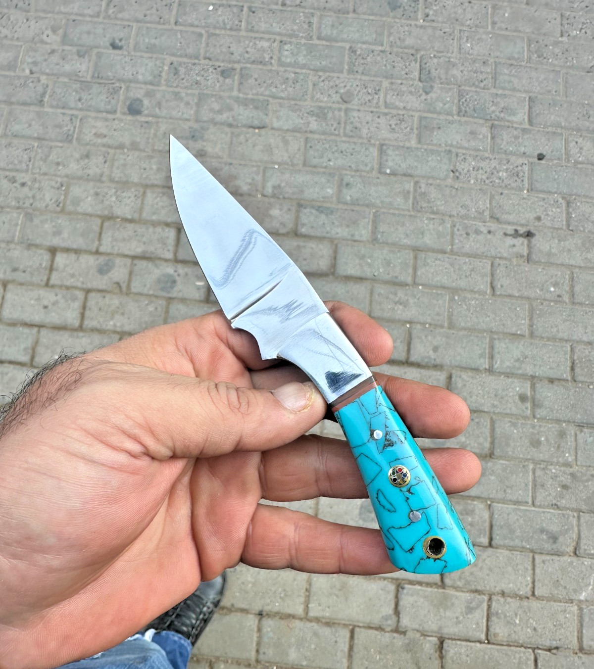 Handmade D2 STEEL Custom risen Hunting Camping Sport Skinner Knife W/Sheath2548
