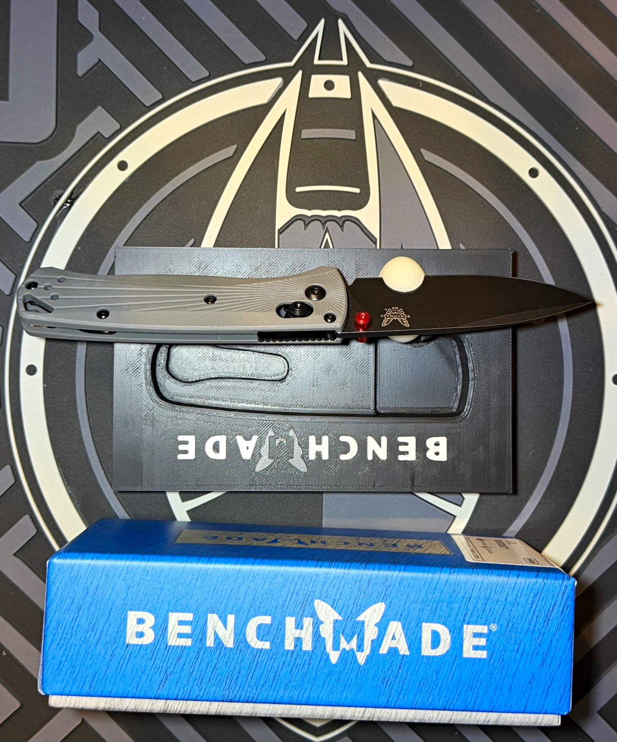 Benchmade Bugout 535 Gray Aluminum Pocketknife Damascus Drop Point Plain Axis