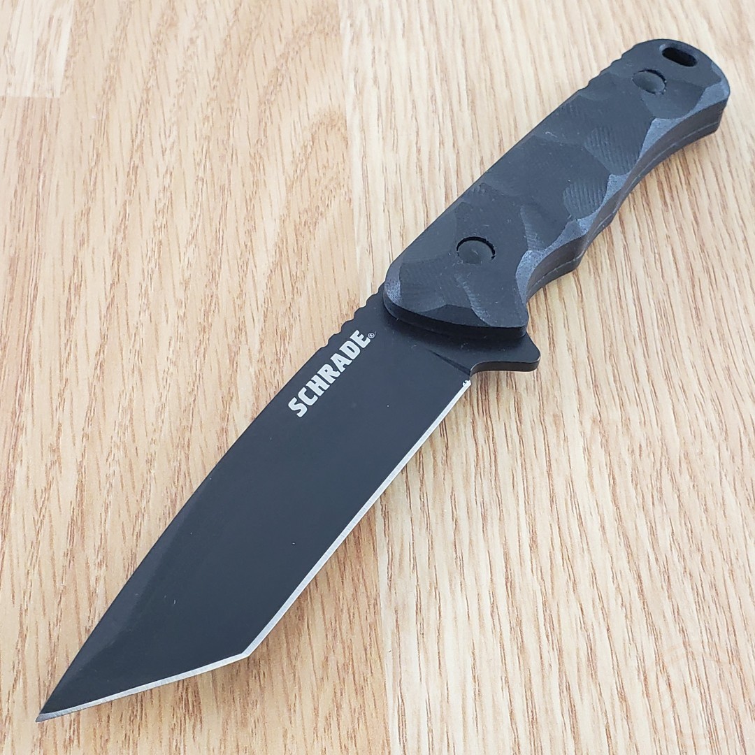 Schrade Regime Fixed Knife 3.83″ AUS-8 Stainless Tanto Blade Black G10 Handle