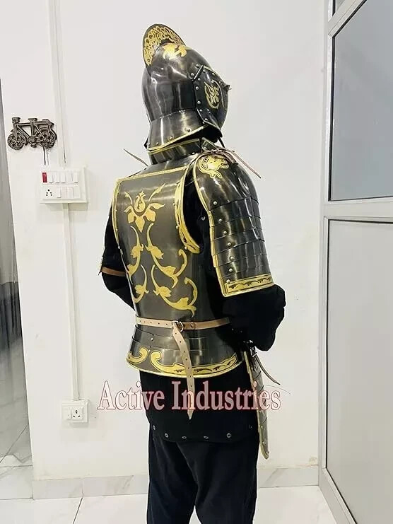 Antique Armor breastplate French Cuirassier Half Body Armor suit With Helmet