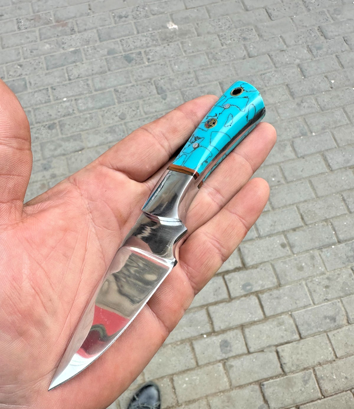 Handmade D2 STEEL Custom risen Hunting Camping Sport Skinner Knife W/Sheath2548