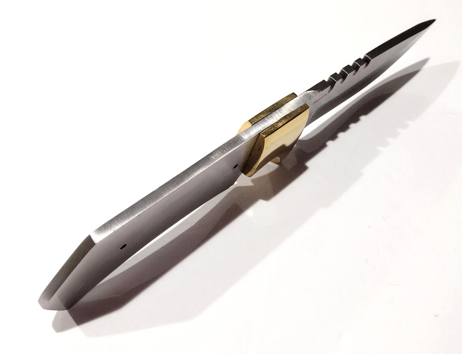 8″ Full Tang Blank Custom Knife Making Skinning Hunting Blade + Brass Guard