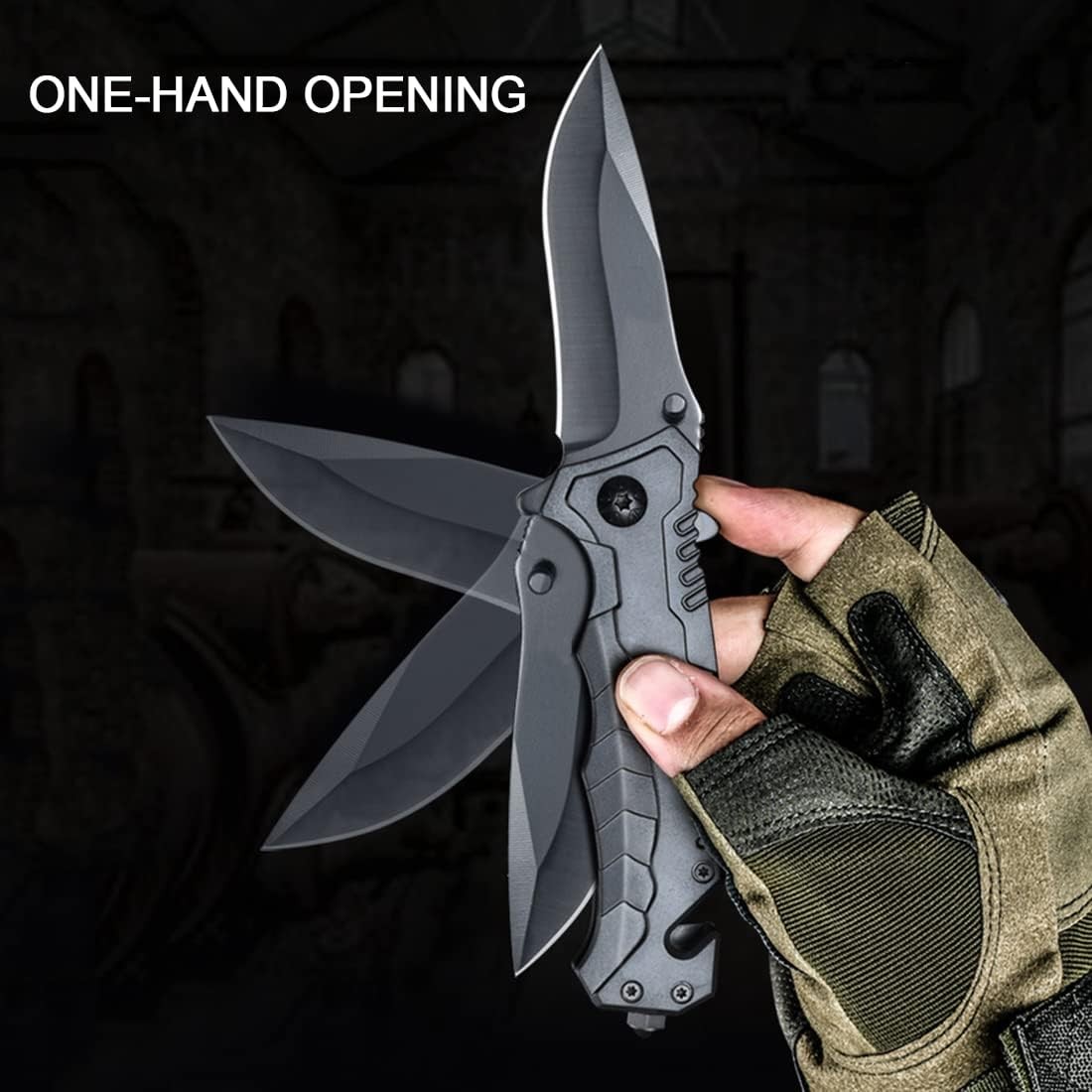 Outdoor Knife Folding Knife Spring Open Assist Survival Hunting Tactical Knife