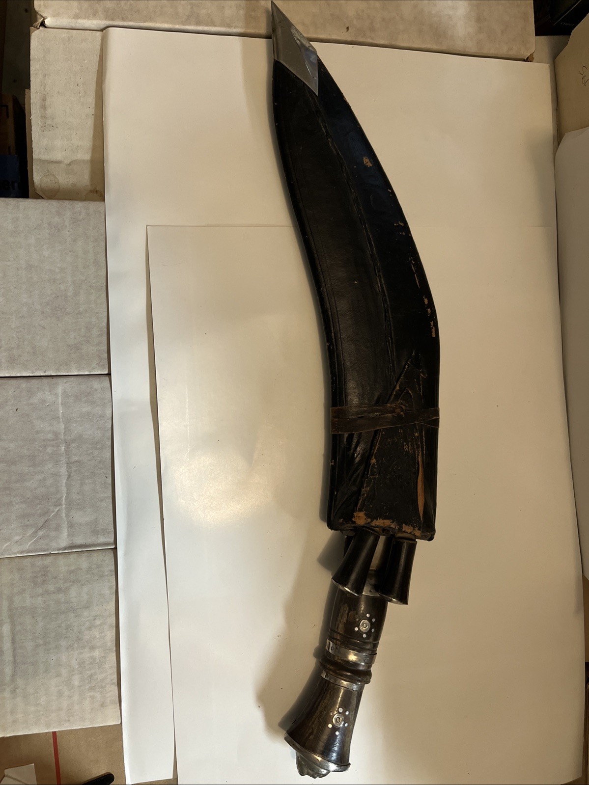 Vintage India Kukri Gurkha Bolo Machete Survival Knife with Sheath