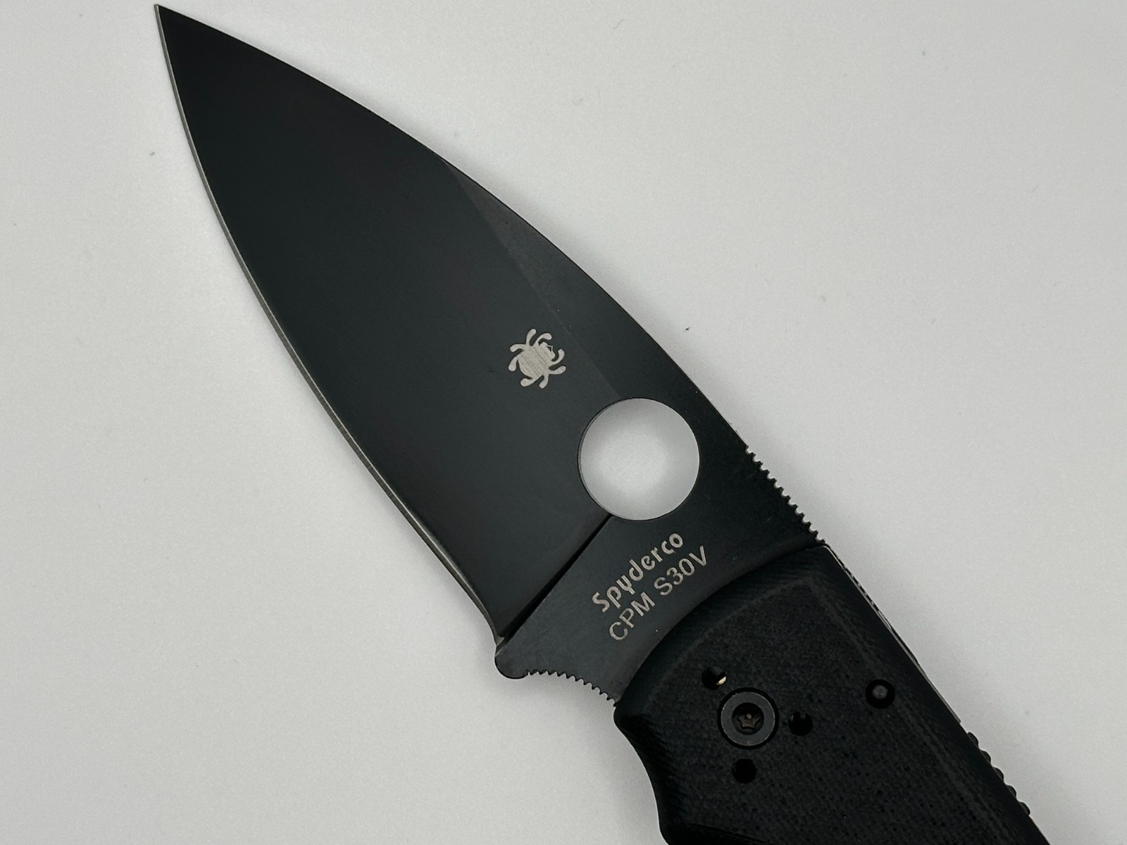 Spyderco Shaman M390 C229 Black Folding Knives FACTORY SECOND NEW