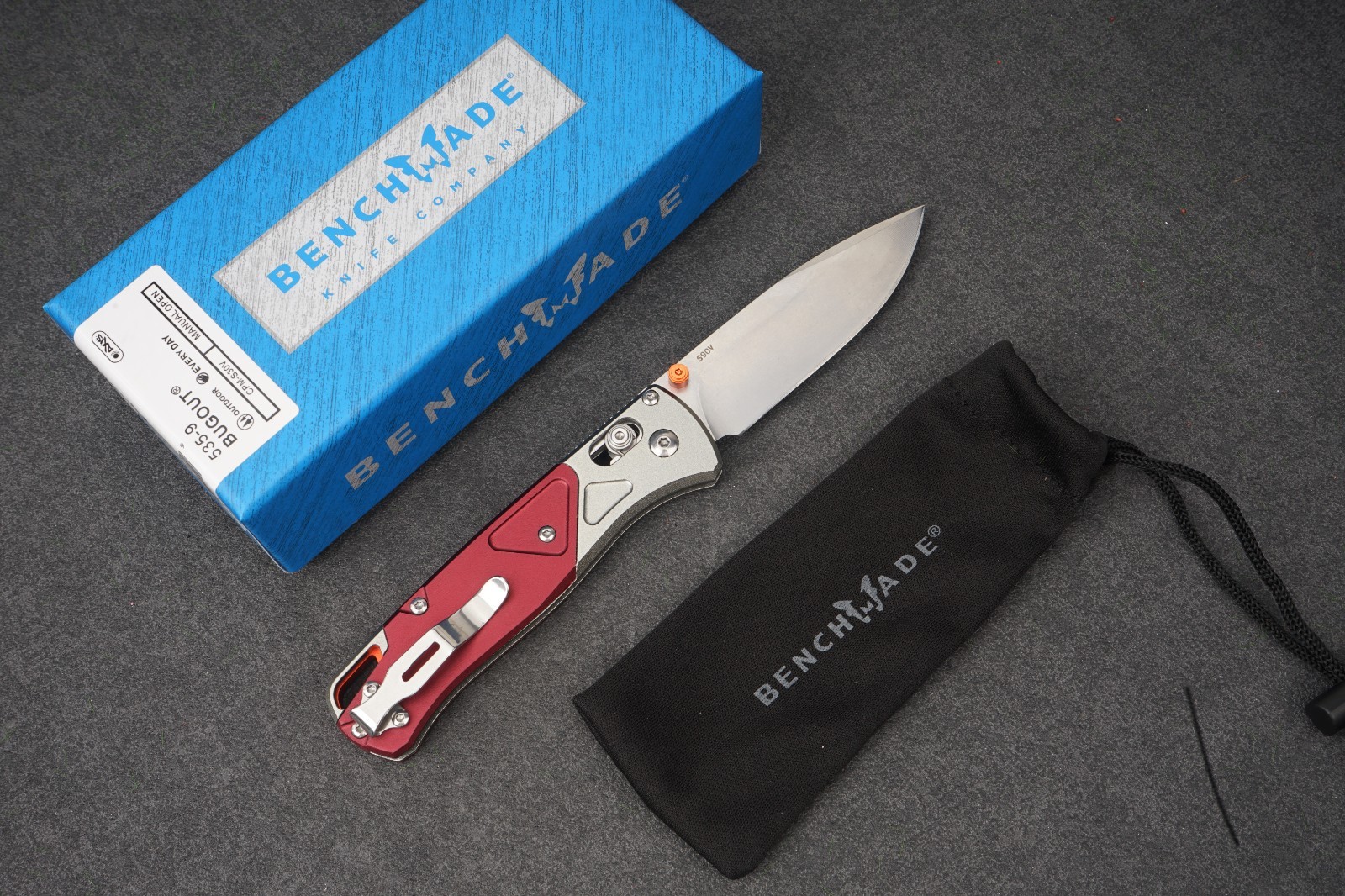 Benchmade 535-09 Bugout S90V Folding Knife Redstone Richlite Aluminum EDC