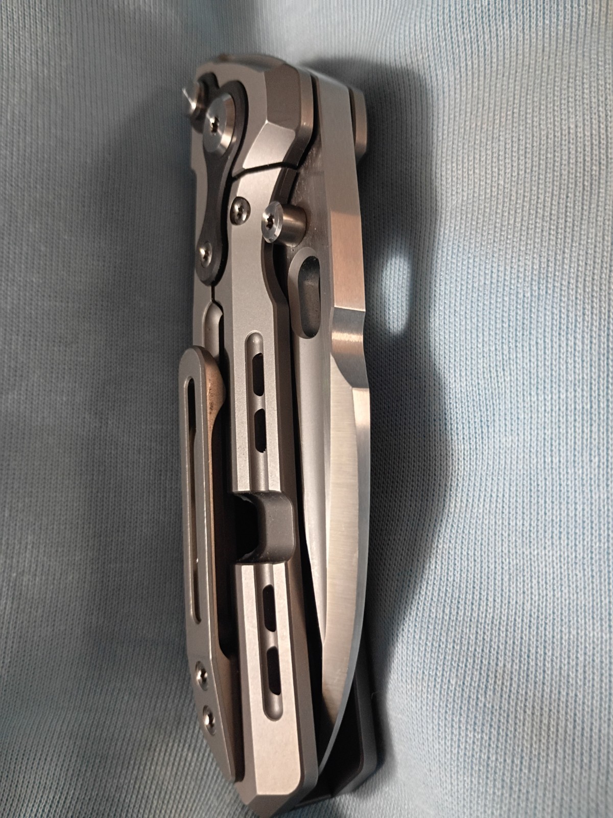 Reate T6000 Titanium Zirconium M390 Bead Blasted Knife Blade Folder Beast