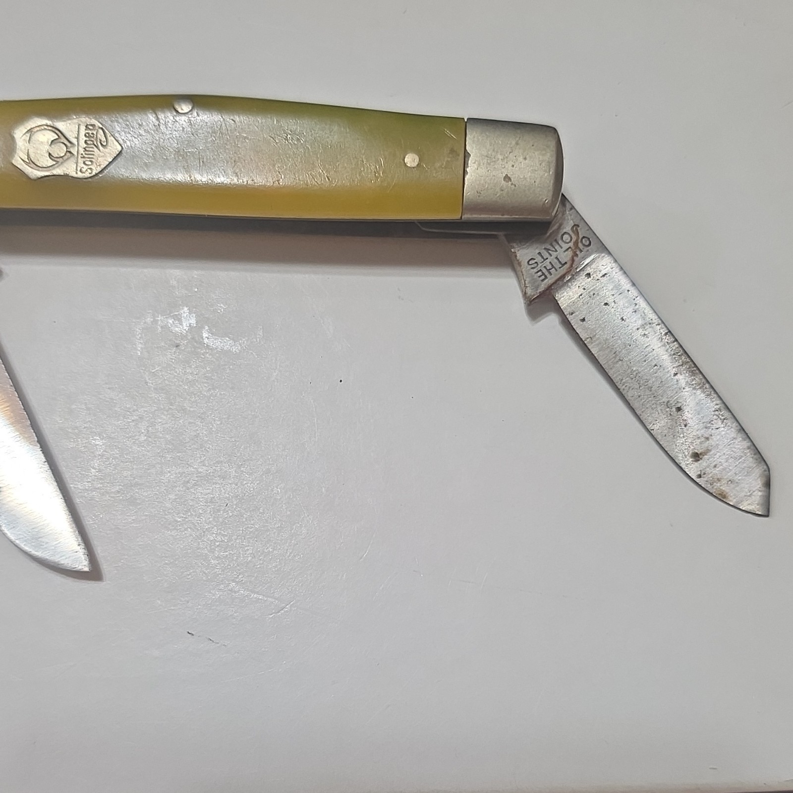 Little Diamond 3-Blade Pocketknife Yellow Plastic Handle Steel Slipjoint Manual