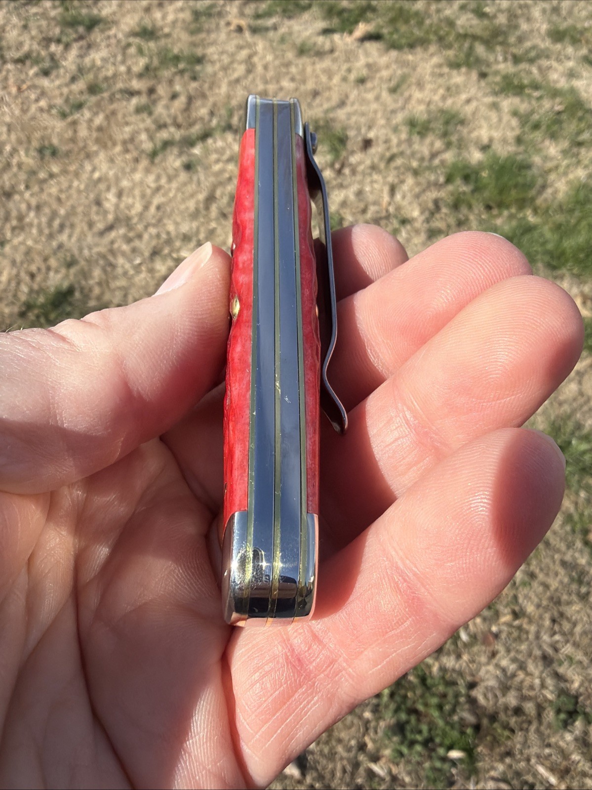 Case XX 2025 Dark Red Bone 6254C CS Trapper Knife (With Pocket Clip)