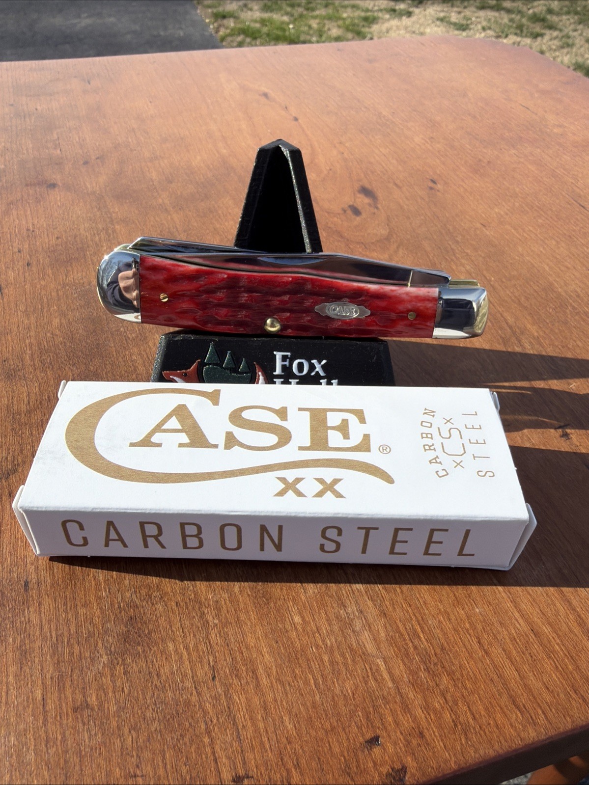 Case XX 2025 Dark Red Bone 6254C CS Trapper Knife (With Pocket Clip)