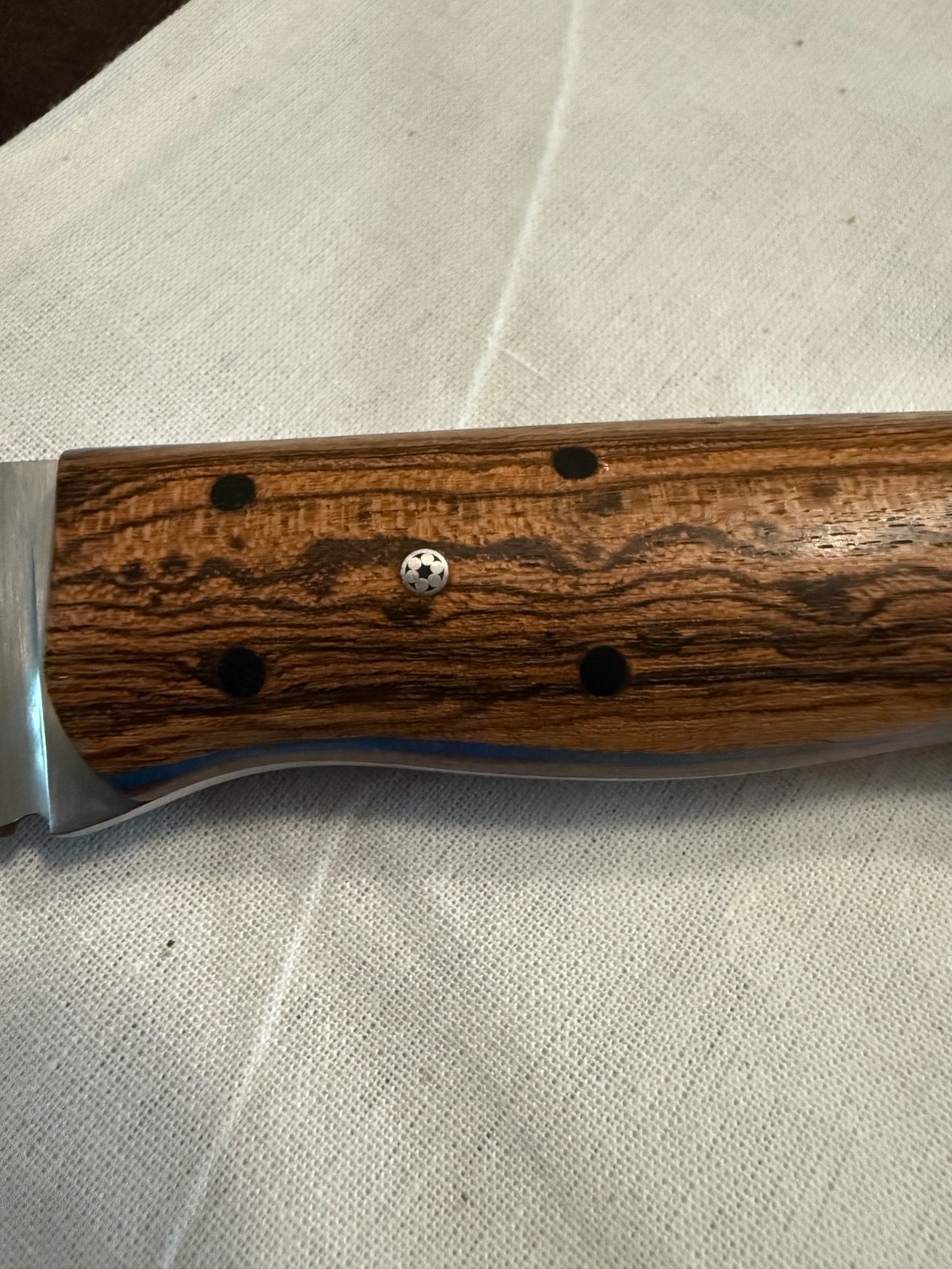 Fiddleback Forge Ocmulgee Knife Model Bullard with Bocote Handles