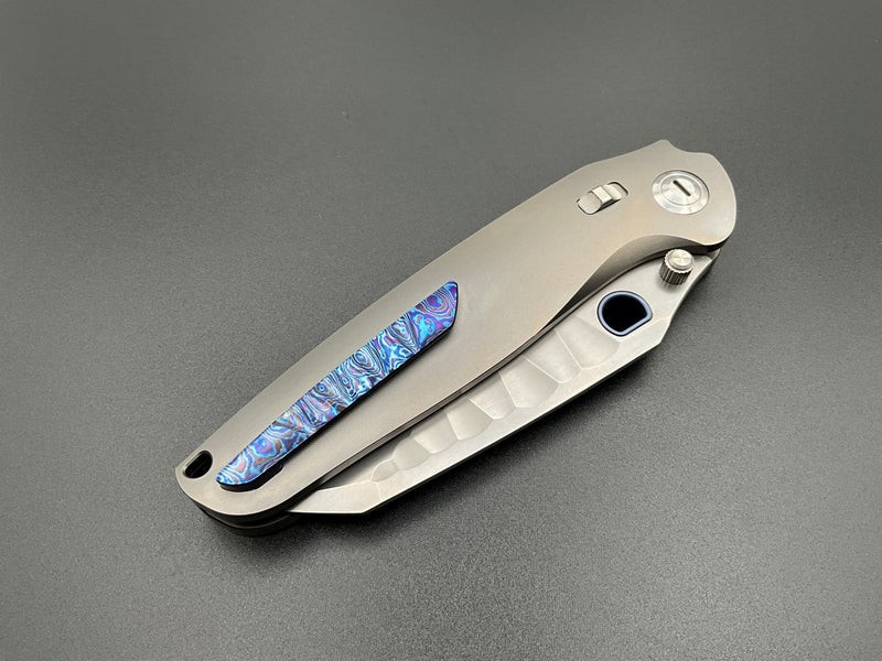 Ketuo Dirty Bird Folding Knife 3.75″ M390 Steel Blade Titanium/Mokuti Handle